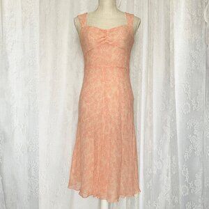Vintage Petite Sophisticate Women's Silk Dress 8 Pink Midi Y2K Fairycore Flowy